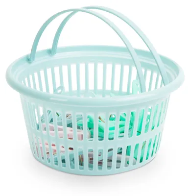 Imagen del producto de Pinzas para la ropa con cesta de almacenamiento - 24 unidades