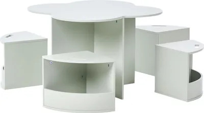 Produktbild von BELIANI Kindertisch mit Stühlen Set Hellgrün MDF 4-Sitzer für Kinderzimmer Spielzimmer
