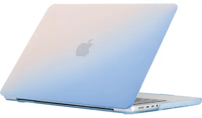 Produktbild von Mobigear Rainbow Matte Schutzhülle für MacBook Pro 16 Zoll (2021-2026), Hartschale, Laptop-Hülle, MacBook-Case - Blau / Pink - Modell A2485 / A2780 / A2991 / A3186 / A3428 / A3429