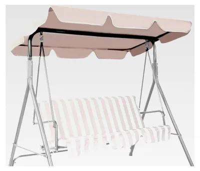 Produktbild von Ersatzdach für Hollywoodschaukel, Sonnendach für Gartenschaukel Universal 2 Sitzer / 3 Sitzer, wasserdichter Dachbezug (Beige, 190 x 132 cm)