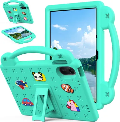 Produktbild von Schutzhülle für Xiaomi Redmi Pad 2 11" 2025 Niedliche Hülle für Kinder, Stoßfest mit Griff und Ständer Grün