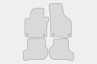 Produktbild von Ganzjahres Fußmatten passend für Skoda Octavia 2 II Bj. 2004-2013, Naht:Silber