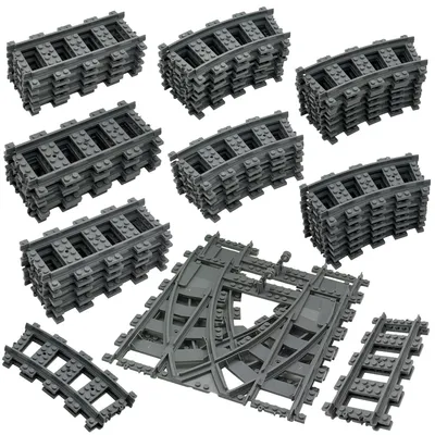 Immagine prodotto di Set da costruzione da 54 pezzi, con binari e mattoncini, ideale per bambini