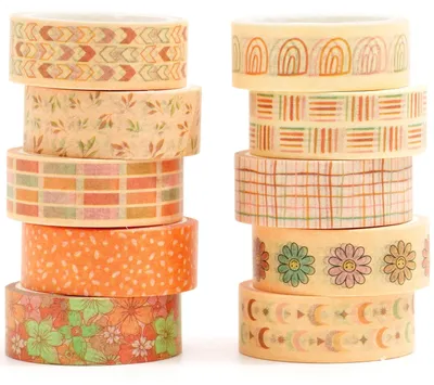 Produktbild von Washi Tape 10 Rollen, Set aus buntem Masking Tape, für Scrapbooking