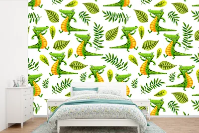 Productafbeelding van PVC-wandbekleding met jungleprint, groen, 420 x 280 cm