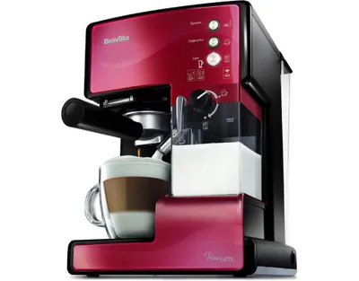 Obrázek produktu pro Breville PrimaLATTE, Espresso kávovar, 1,5 l, Kávová kapsle, Mletá káva, Černá, Červená