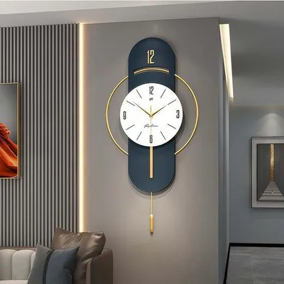 Produktbild von Moderne Wanduhr 42x84cm Blau