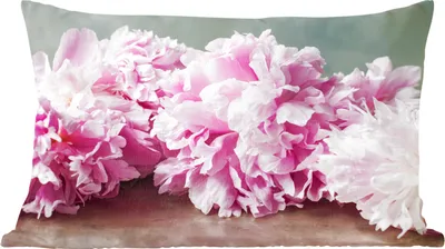 Produktbild von MuchoWow® Zierkissen Sofakissen Wohnzimmer Dekokissen 50x30 cm Blumen - Rosa - Pfingstrose - Botanisch - Wohnzimmerdekoration - Polster mit Photo