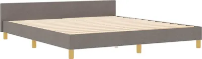 Image de vidaXL Cadre de lit avec tête de lit taupe 180 x 200 cm Tissu
