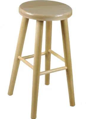 Produktbild von Stück Holz Buche hell heller Holzhocker Barstuhl  60 cm (Lackiert Buche)