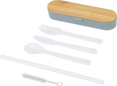 Produktbild von Floso - Unifarben-Besteckset, Bambus Deckel PF5000 (Einheitsgröße) (Schiefergrau)