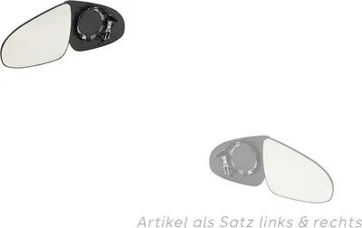 Immagine prodotto di Johns, vetro dello specchietto retrovisore esterno adatto a Citroen C1 II 04/14- set sinistra destra 1612467880 1612467780