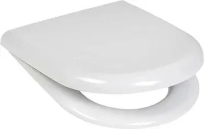 A white toilet seat is shown from a slightly elevated side angle against a white background.