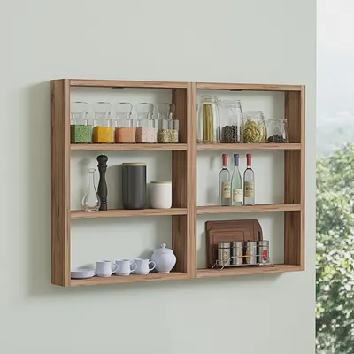 Produktbild von Skye Decor, Hexa - Atlantic Pine, Wandregal, Atlantische Kiefer, 100 % MELAMINBESCHICHTETE SPANPLATTEN, 84,6 x 60 x 9 cm