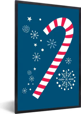 Produktbild von MuchoWow® MuchoWow® Gerahmtes Poster Feuerwerkskörper - Schneeflocke - Weihnachten - Schnee 20x30 cm - Poster mit zchwarzem Bilderrahmen - Drucken - Bilder Poster im Rahmen