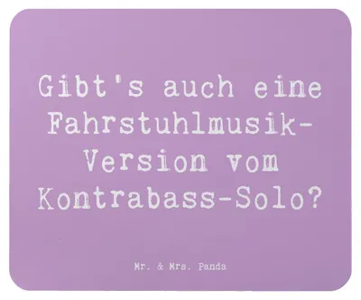 Produktbild von Mr. & Mrs. Panda Mousepad Spruch Kontrabass Solo - Lavendeltraum - Geschenk, Musik, mauspad pc, Streichinstrument, Jazzbands, Instrument, Sinfonieorchester, Mouse Pad