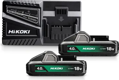 Produktbild von Hikoki UC18YFSL WEZ, Batterie- & Ladegerät-Set, Lithium-Ion (Li-Ion), 4 Ah, 18 V, Schwarz, Grün, 1 h