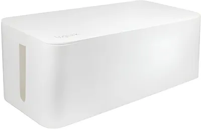 Produktbild von PolkaHome® Kabelbox für Kabelaufbewahrung – Große Kabelmanagement-Lösung, 41 x 16 x 13 cm, Weiß