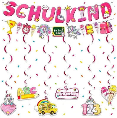Schulanfang Girlande Mädchen 2026 – Schulkind Deko Banner