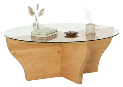 Produktbild von Califfi - Couchtisch, 92x92x36h cm Eichenbraun, Zeitschriftenhalter