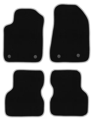 Produktbild von Fußmatten Velours Schwarz/Silber für Alfa Romeo Giulietta 2010-2020 Set 4-tlg