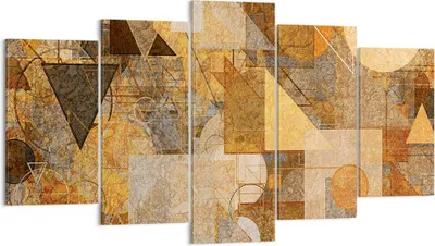 Produktbild von Bild auf Leinwand - Leinwandbild - 5 Teile - Abstraktion Figuren Geometrisch - 160x85cm - Wand Bild - Wanddeko - Wandbilder - Leinwanddruck - Bilder - Wanddekoration - Leinwand bilder - EA160x85-4387
