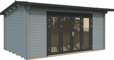 Produktbild von Gartenhaus Palmako Ines 13,7 m2 Bifold inkl. Fußboden 524 x 379 cm hellgrau-anthrazit