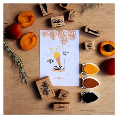 Produktbild von Holzstempel mit Zitronen-Motiv