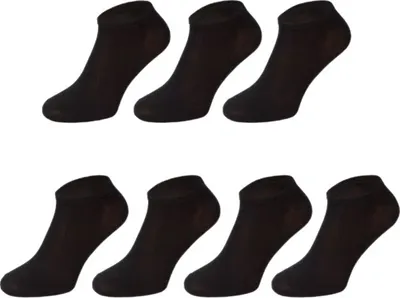 Produktbild von 7 Paar Sneaker Socken Damen Herren Baumwolle Schwarz 43-46 Sport Füßlinge