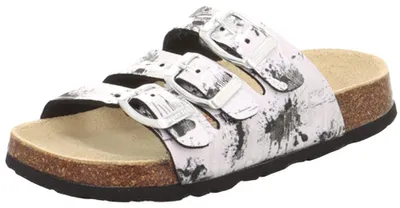 Produktbild von Superfit Fussbettpantoffel Mädchen Pantolette mit Glanz Weiß/Mehrfarbig, 1-800113-0030