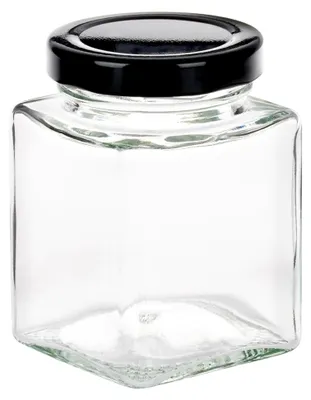 Produktbild von Set von 48 Gewürzgläsern aus Glas mit 100 ml – 180 Etiketten für Gewürze – Gewürzdosen mit schwarzen Deckeln – Glasbehälter für die Küche zur Gewürzorganisation