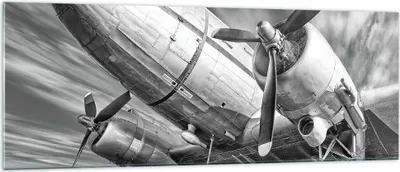 Produktbild von Bilder auf glas - Einteilig - Flugzeug Retro Flugzeug - 140x50cm - Glasbilder - Wandbilder - Bilder - zum Aufhängen bereit - Wanddekoration aus Glas - Glas Bilder - Wandbild auf Glas - GAB140x50-4952