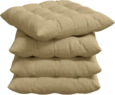 Produktbild von vidaXL Sitzkissen 4 stk. Cordstoff Grau-Grün 40 x 40 x 6 cm
