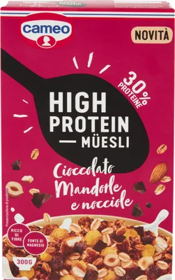 Produktbild von 3x Cameo High Protein Müesli Schokolade Mandeln und Haselnüsse 300 g+ Italian Gourmet polpa 400g