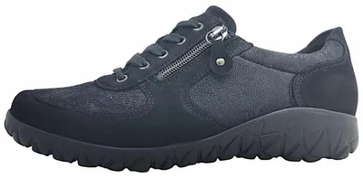 Produktbild von Waldläufer Havy H89001-001 Orthotritt - Damenschuhe Bequeme Schnürschuhe, Schwarz, leder/textil (denver kaleido-stretch)