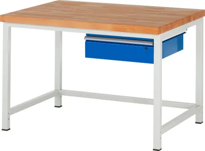 Produktbild von Werkbank 1250x900x840-1040mm 1xSchublade-TA l.gr/e.bl 4040376208231