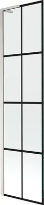 Produktbild von Mexen Next L Duschwand 1-flügelig 50 x 150 cm, schwarzes Muster, gebürsteter Nickel - 895-050-000-03-77-97
