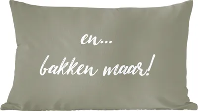 Produktbild von MuchoWow® Zierkissen Sofakissen Wohnzimmer Dekokissen 60x40 cm Zitate - Backen - Und... Backen Sie! - Sprichwörter - Kopfkissen - Polster mit Foto