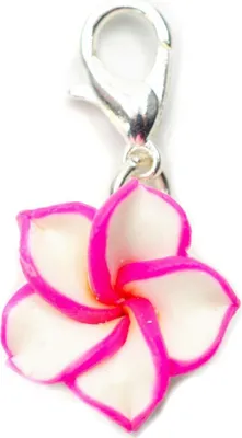 Produktbild von Frangipani Charm Miniblings Zipper Pull Anhänger Blume Blüte Plumeria pink weiß