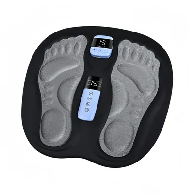 Produktbild von 3D EMS Fußmassagegeräte,Mit 6 Modi 19 Intensitätsstufen, Fernbedienung, Beinstraffung und Entstauung, Elektrische Massage Matte für Füße Beine,Schwarz