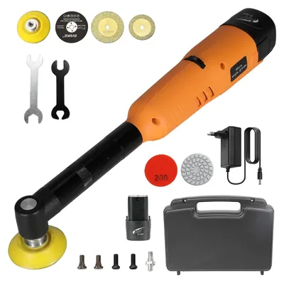 Produktbild von Akku-Winkelschleifer, variable Geschwindigkeit, multifunktional, Orangeset
