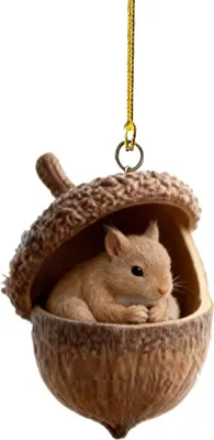 Produktbild von 1/8 Stück Weihnachtsbaumschmuck Acryl Waldtier Eichel Ornament Weihnachtsfeier Hängende Dekoration Weihnachtsgeschenk