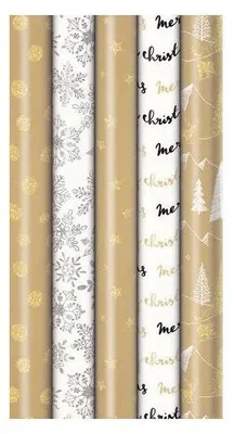 Produktbild von Weihnachts-Geschenkpapierrolle Glitter, 1,5 m × 70 cm, Recyclingpapier, 80 g/m²