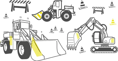 Produktbild von Wandtattoos für Kinder Große Bagger-Sets