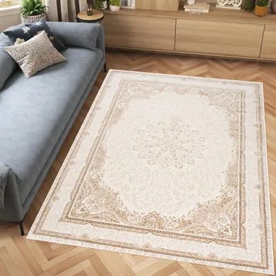 Produktbild von Tapiso Teppich HERA Modern Creme Beige Wohnzimmer Schlafzimmer 160 x 230 cm