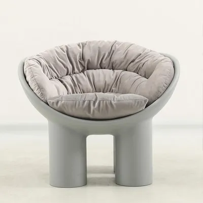 Produktbild von Elefantenbeinstuhl – Einzelsessel, Sofasessel, Relaxsessel, Rückenlehnenstuhl mit Kissen, Grau 84.2×57×62.5 cm 【BDG-5886H】