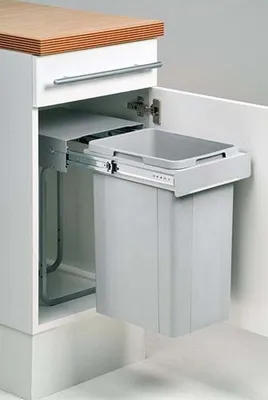 Image de NaberSingle 30 DT. Collecteur de déchets, gris alu (32 litres), hauteur 570 - Poubelle