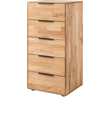 Produktbild von Kommode I Kantengriff Como Kernbuche Natur Schwarz 50 x 45 x 103 cm
