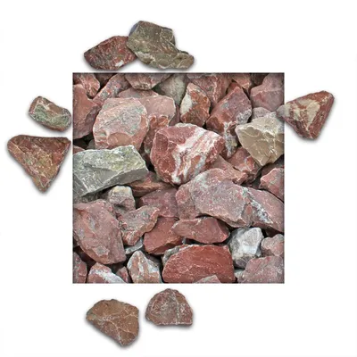 Produktbild von 25 kg Marmorsplitt Saalburger Marmor Altrot Ziersplitt Deko Marmor Dekoration Splitt Zierkies Körnung 32/56 mm