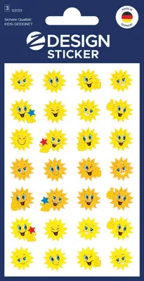 Obrázok produktu pre AVerkaufseinheitRY ZWECKFORM (Verkaufseinheit: 10) KID Papier Sticker Sonne 53133 666451 4004182531334